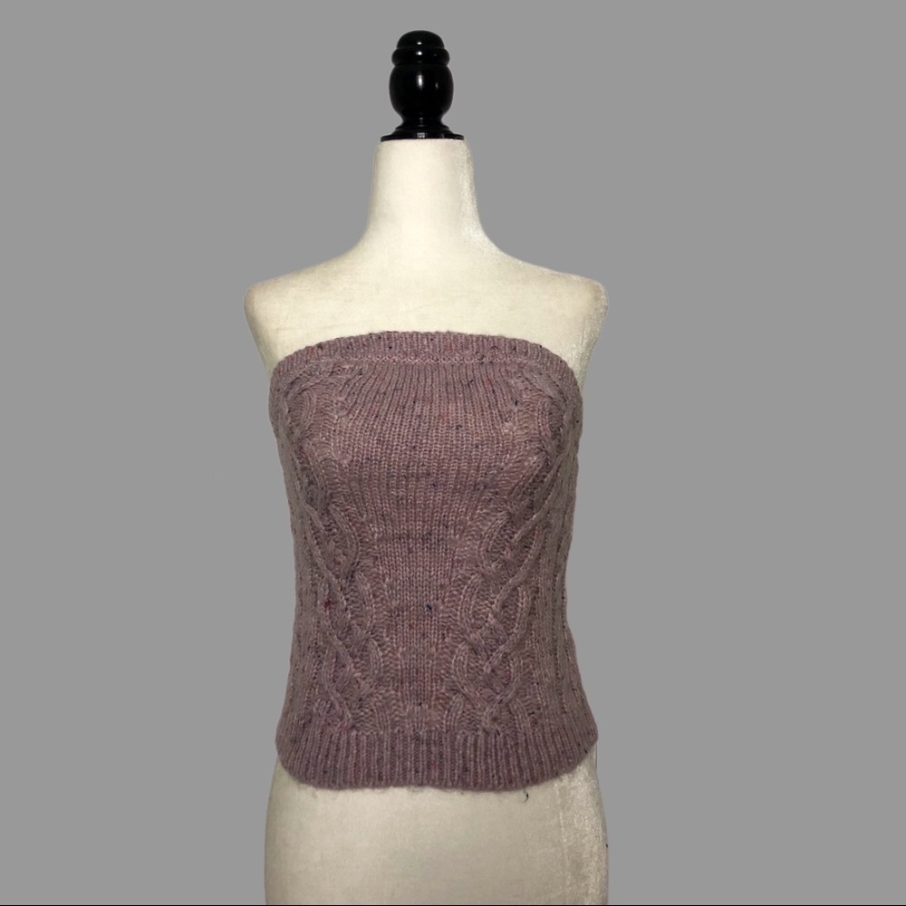🧡 XS 🧡 NWT Anthro Tube Top Sweater Confetti Cable Knit